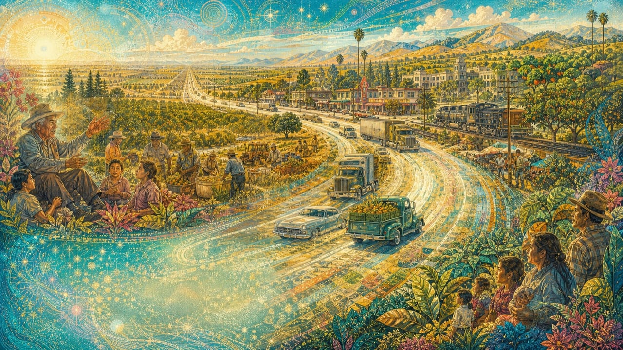 A luminous Highway 99 carries farmworkers, families, freight, orchards, small towns and a rambling storyteller through decades of Central California life A luminous Highway 99 carries farmworkers, families, freight, orchards, small towns and a rambling storyteller through decades of Central California life